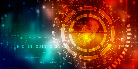 
Fingerprint Scanning Technology Concept 2d Illustration