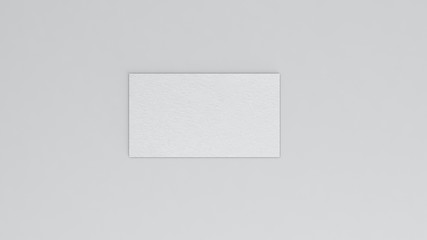 single 3d rendered textured white name card top view with clear background for creating mock-up