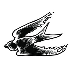 Fire swallow engraving