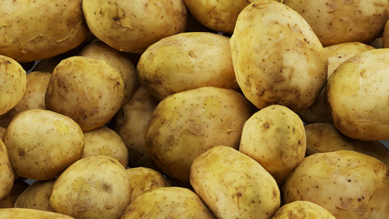 fresh potatoes on the market
