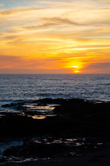 Fototapeta premium North Pacific Ocean sunset from Yachats, Oregon in August