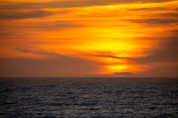 Fototapeta premium Pacific Ocean sunset from Yachats, Oregon in August, horizontal