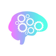 brain and gears logo icon