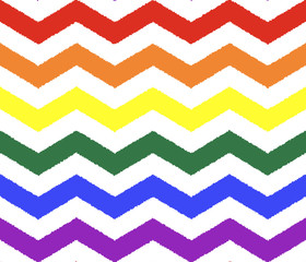 Rainbow seamless zigzag pattern, vector illustration. Chevron zigzag pattern with colorful lines. Lgbt rainbow geometric background with rough lines