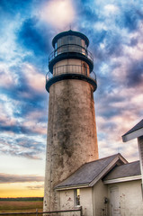 Highland Lighthouse Cape Cod Dramatic sunset