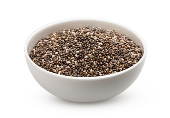 Chia seeds isolated on white background