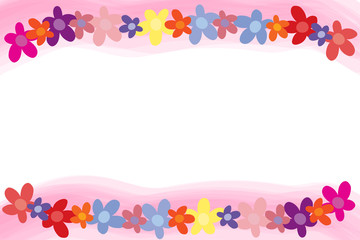 Flower border background with copy space. Vector illustration design.