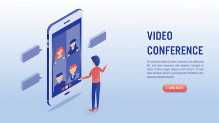 Video conference online meeting concept.
