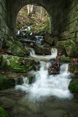 Fototapeta premium Satina creek with waterfals, Czech Republic