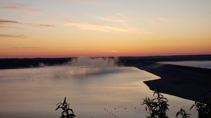 sunrise over the river