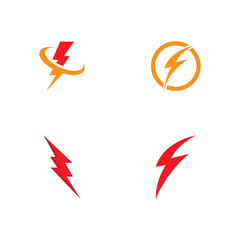 Set Lightning  Logo Template vector