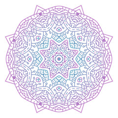 Vector round abstract circle. Mandala style. Decorative element, colored circular design element.