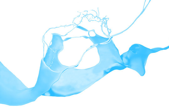 Blue paint splash isolated on white background.
