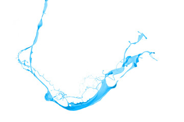 Blue paint splash isolated on white background.