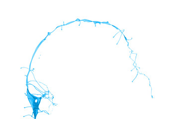 Naklejka premium Blue paint splash isolated on white background.