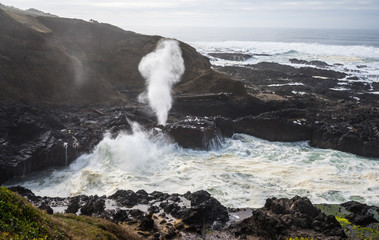 Spouting Horn in the Cape Perpetua Scenic Area on the Oregon Coast