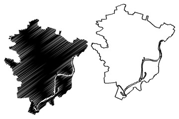 Chernihiv City (Ukraine) map vector illustration, scribble sketch City of Chernigov map