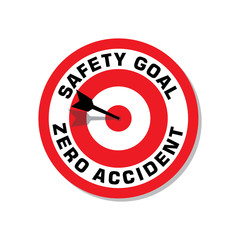 Construction project safety goal and target is zero accident. Zero accident placard design. - obrazy, fototapety, plakaty