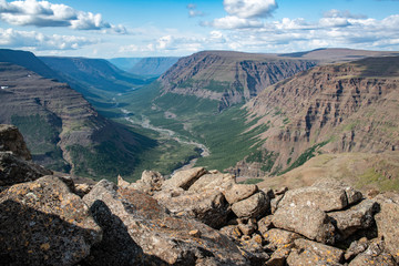 Travel to the Putorana plateau in Siberia in Russia in the summer