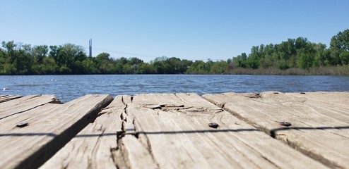 wooden pier on the lake