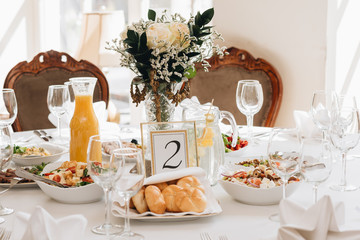 table setting in a restaurant