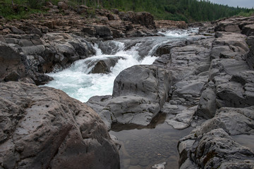 Travel to the Putorana plateau in Siberia in Russia in the summer