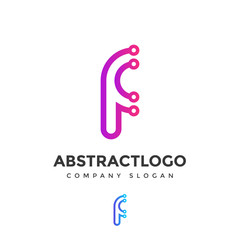 Initial Letter F Logo Design Data and Technology Company concept Idea Vector Icon Template elements Modern Corporate