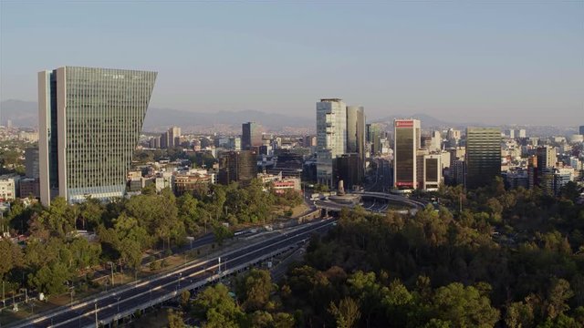 Mexico, fuente de petr&oacute;leos reforma drone cinematic view