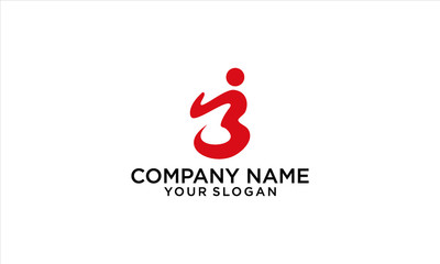 combination of people and B logo design