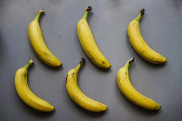 Banana on gray tbackground