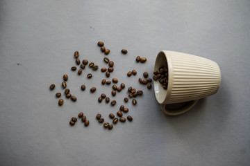 Cup of coffee beans