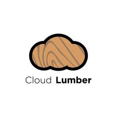 cloud lumber vector logo design