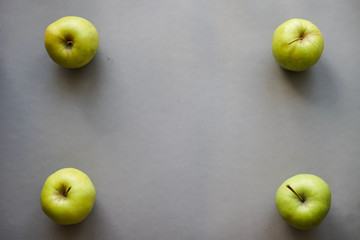 Apples on gray background