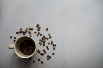 Cup of coffee beans