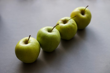 Apples on gray background