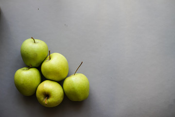 Apples on gray background
