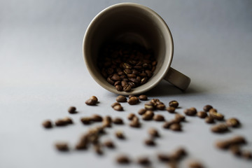Cup of coffee beans