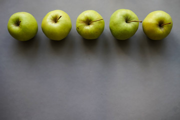 green apples on the table