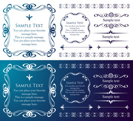 高級感のあるビンテージ調のフレームデザインセット　罫線　枠　ウエディング　ビンテージ　アンティーク	