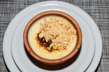 Fırın Sütlaç, Turkish Baked Rice Pudding. Rice pudding is a dish made from rice