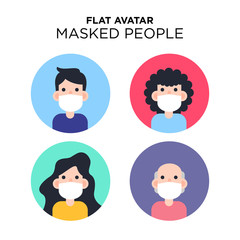 avatar people wearing medical mask