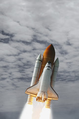 Liftoff of the rocket. The elements of this image furnished by NASA.