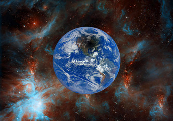 Obraz na płótnie Canvas View of the earth from the cosmos. The elements of this image furnished by NASA.