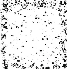 Splatter background. Vector black and white abstraction. Dots and blots sprayed with ink.Brush stroke.