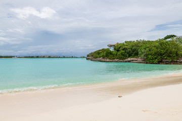 View of Emerald bay beach (Exuma, Bahamas).
