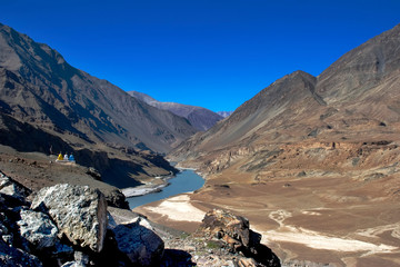 mountain landscape with blue sky