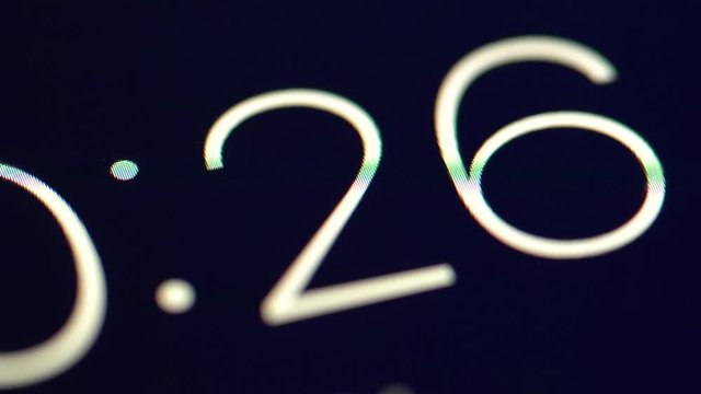 Macro detail of countdown on modern stopwatch display