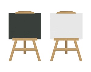 Blackboard easel vector illustration isolated on white background