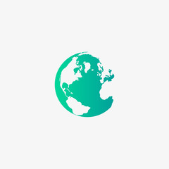 Planet earth flat icon vector. 
