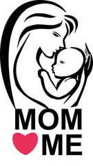 Mom Love Me logo line art